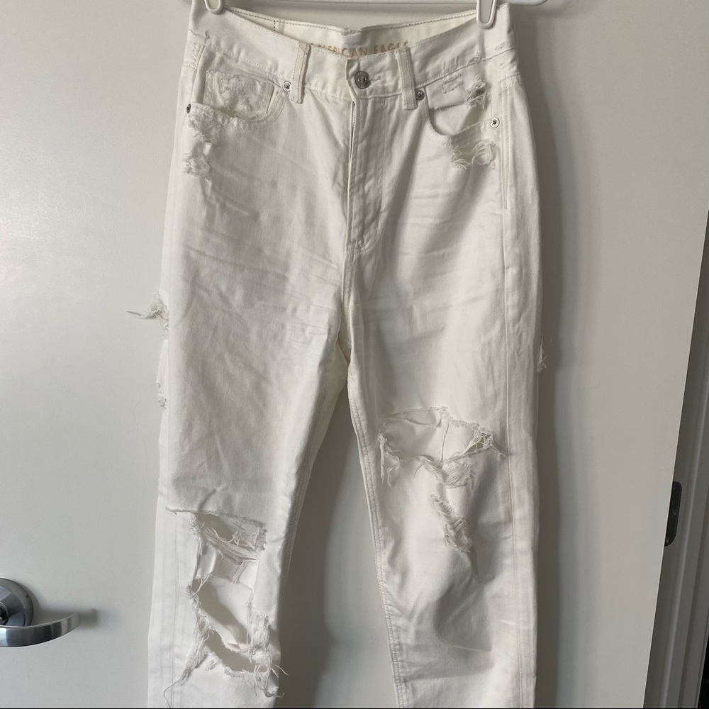 Ripped White Mom Jeans